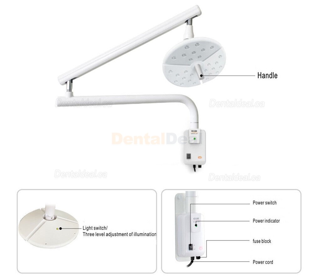 KWS KD-2018B-1 36W Dental Wall LED Shadowless Lamp Wall-Mounted Surgical Light